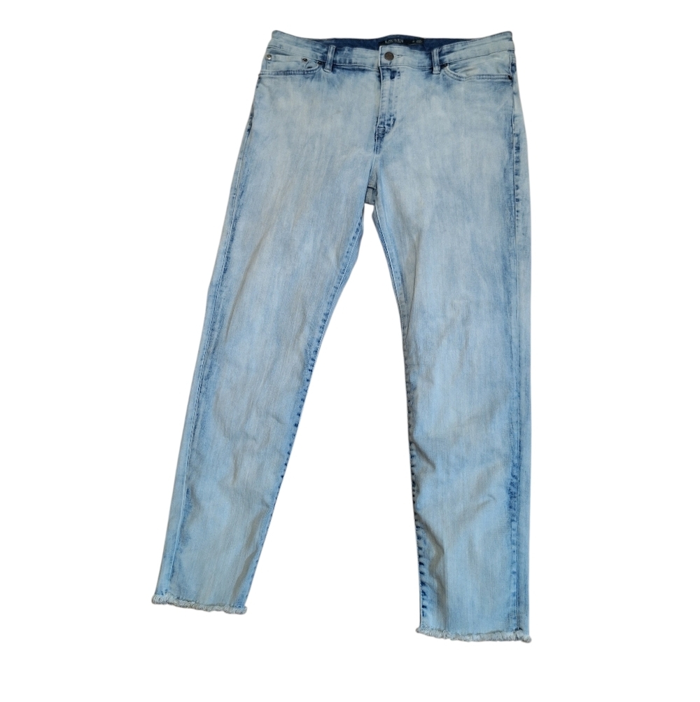 Ralph Lauren Premier Skinny Cropped Jeans Ladies 14 Bleached DENIM Preppy ankle